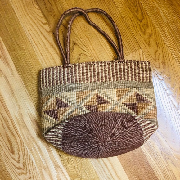 Ethnic straw market bag - Picture 2 of 6
